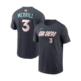 San Diego Padres Jackson Merrill City Connect Obsidian Name & Number T-Shirt - Nike - 232002419534