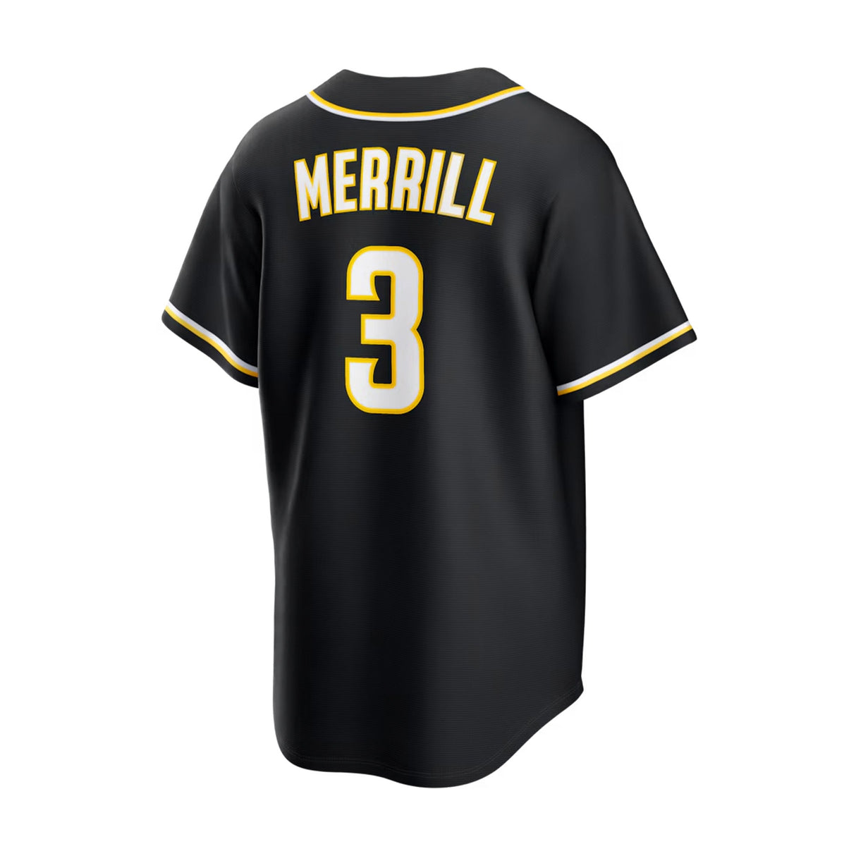 San Diego Padres Jackson Merrill Replica Black Out Jersey - Nike - 233201419425