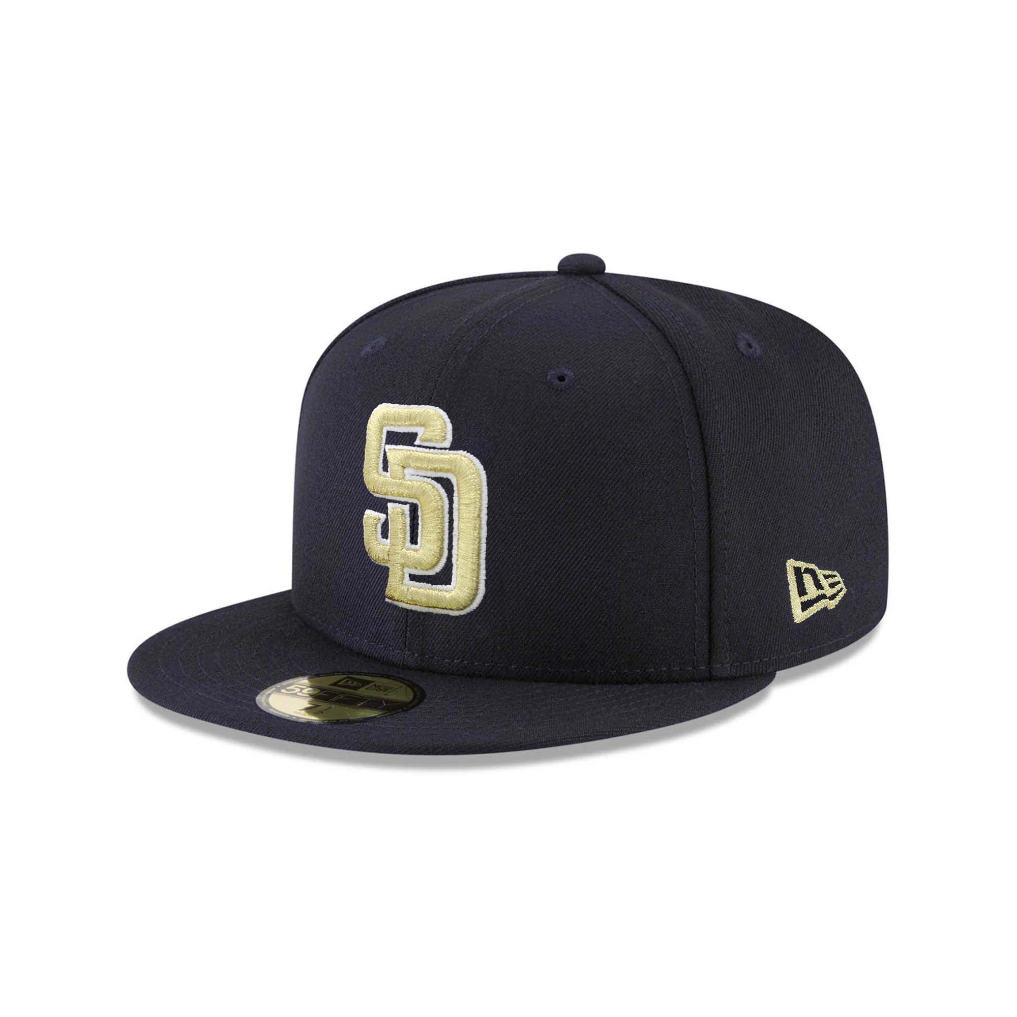 San Diego Padres New Era Navy with Gold SD Logo 59FIFTY Fitted Hat