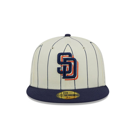 San Diego Padres Retro City Pinstripe Cream & Navy 59FIFTY Fitted Hat - New Era - 23710141901