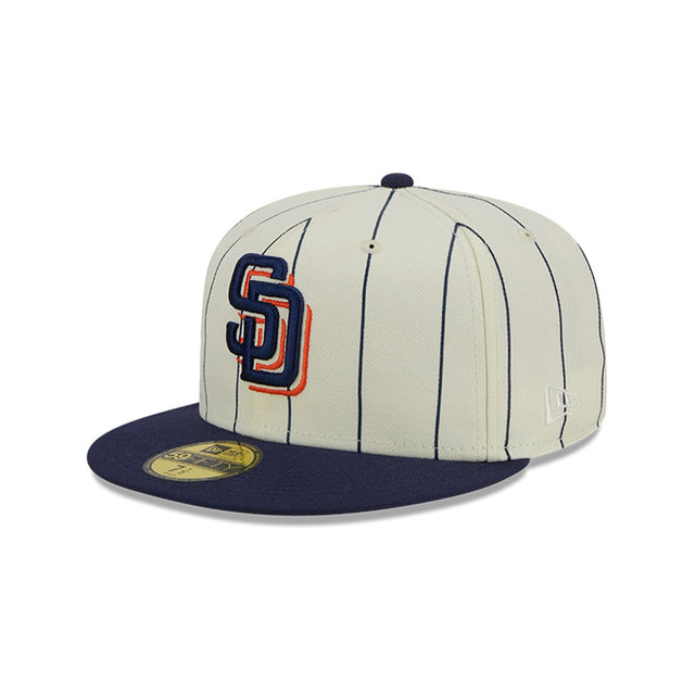 San Diego Padres Retro City Pinstripe Cream & Navy 59FIFTY Fitted Hat - New Era - 23710141901