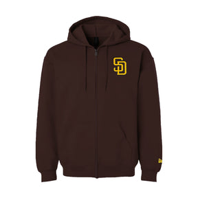 San Diego Padres Script Brown Full - Zip Hoodie - New Era - 23410441901