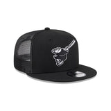San Diego Padres Swinging Friar Evergreen Black 9FIFTY Snapback Trucker Hat - New Era - 23012741903