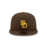 San Diego Padres Team Logo Walnut Brown 59FIFTY Fitted Hat - New Era - 23863341912