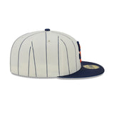 San Diego Padres Team Shimmer Pinstripe Cream & Navy 59FIFTY Fitted Hat - New Era - 23332541901