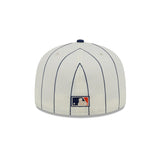 San Diego Padres Team Shimmer Pinstripe Cream & Navy 59FIFTY Fitted Hat - New Era - 23332541901