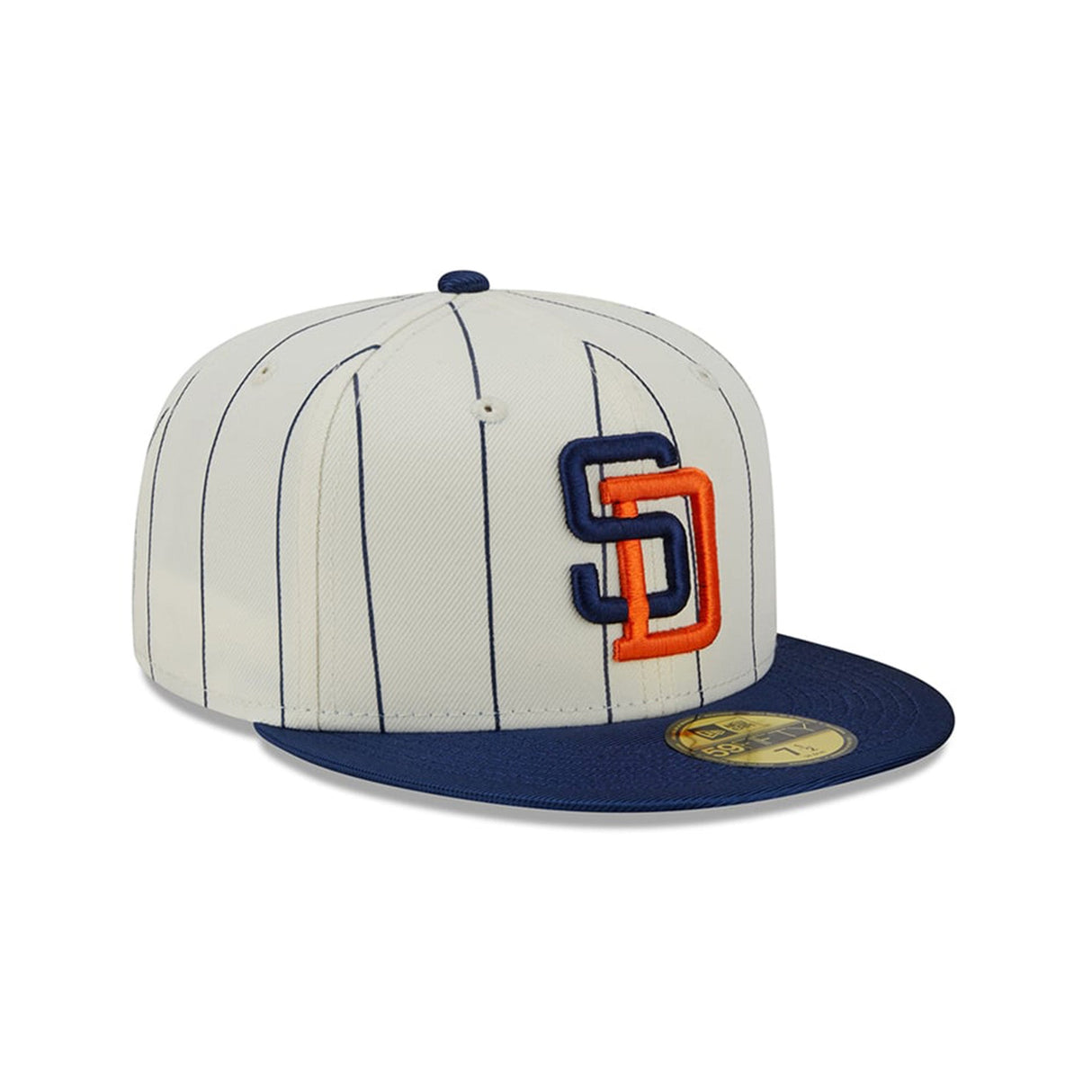 San Diego Padres Team Shimmer Pinstripe Cream & Navy 59FIFTY Fitted Hat - New Era - 23332541901