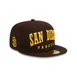 San Diego Padres Text Logo Brown 59FIFTY Fitted Hat - New Era - 23334641901