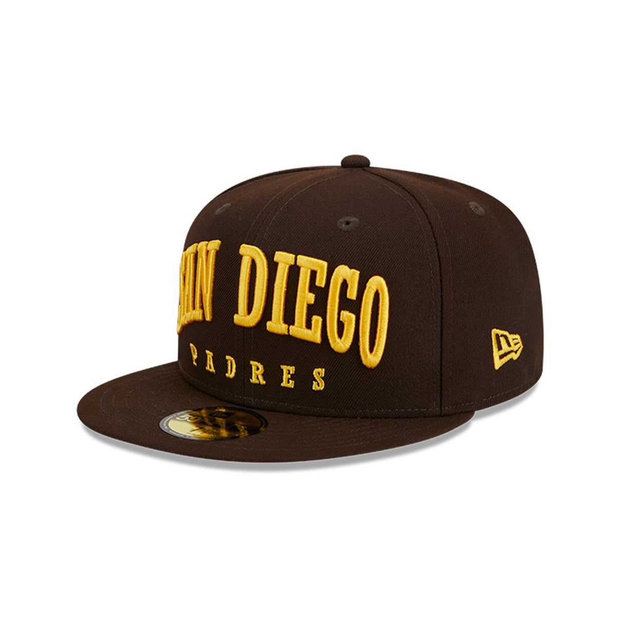 San Diego Padres Text Logo Brown 59FIFTY Fitted Hat - New Era - 23334641901