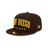 San Diego Padres Text Logo Brown 59FIFTY Fitted Hat - New Era - 23334641901