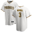 San Diego Padres YOUTH Jackson Merrill White Pinstripe Home Nike Player Jersey - Nike - 