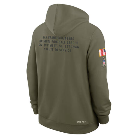 San Francisco 49ers 2025 Salute to Service Sideline Nike® Dri - Fit Olive Standard Issue Hoodie - Nike - 