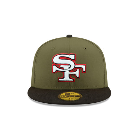 San Francisco 49ers 60th Anniversary Side Patch Olive & Black 59FIFTY Fitted Hat - New Era - 23740110112