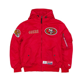 San Francisco 49ers Alpha Industries L - 2B Hooded Bomber Jacket - New Era - 