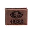 San Francisco 49ers, Bi-Fold Wallet, Brown, CH, 100% Genuine Leather - EG Collective - 808412080142