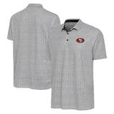 San Francisco 49ers Black & White Antigua Intersect Polo - Antigua - 