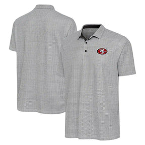 San Francisco 49ers Black & White Antigua Intersect Polo - Antigua - 