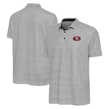 San Francisco 49ers Black & White Antigua Intersect Polo - Antigua - 