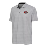 San Francisco 49ers Black & White Antigua Intersect Polo - Antigua - 