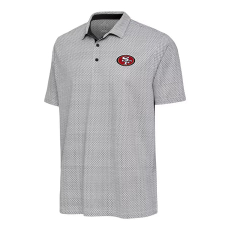 San Francisco 49ers Black & White Antigua Intersect Polo - Antigua - 