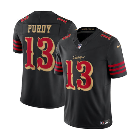 San Francisco 49ers Brock Purdy 2025 Black Rivalries Collection Game Jersey - Nike - 2304401101149