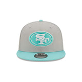 San Francisco 49ers Gray & Mint 9FIFTY Snapback Hat - New Era - 