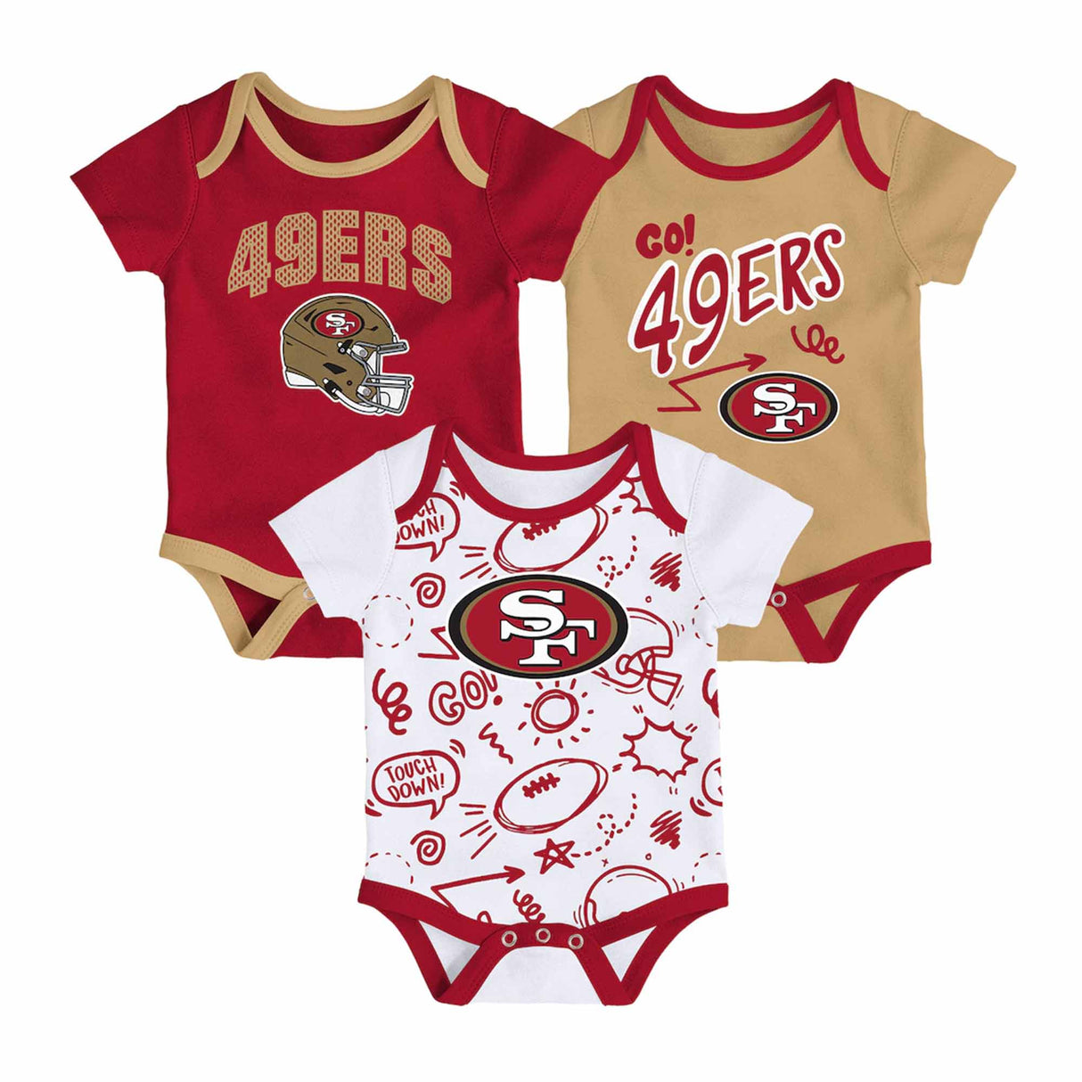 San Francisco 49ers Infant All Day Play 3 - Piece Bodysuit Set - NFL - 24330110101
