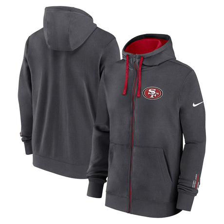 San Francisco 49er's Nike Anthracite Primetime Club Full - Zip Hoodie - Nike - 