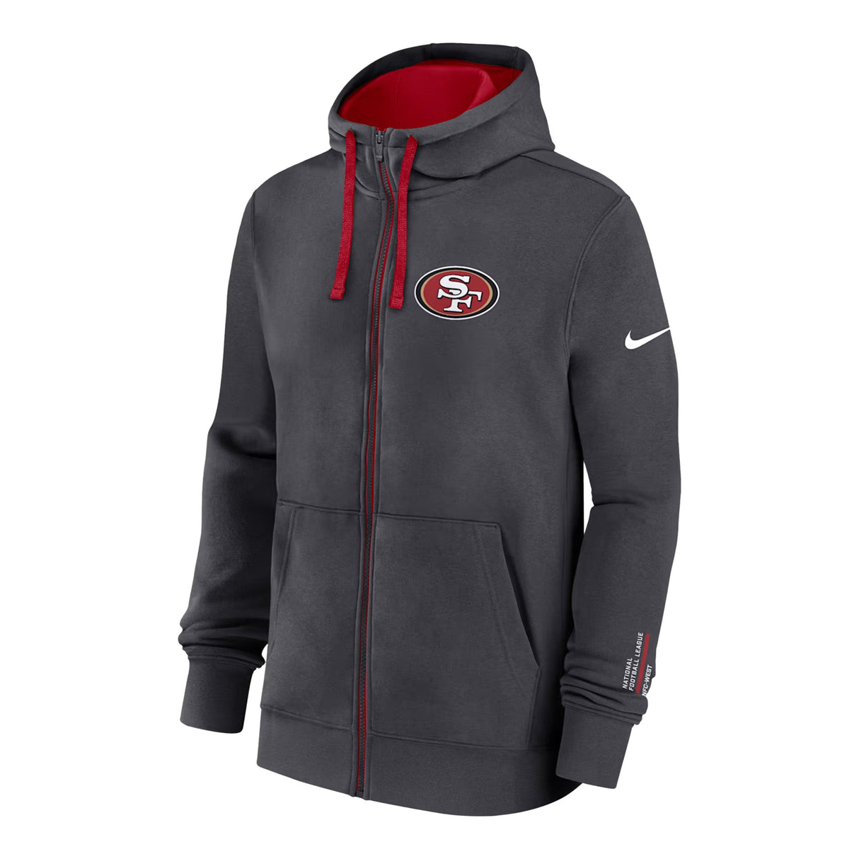 San Francisco 49er's Nike Anthracite Primetime Club Full - Zip Hoodie - Nike - 