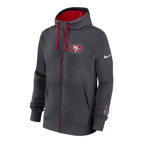 San Francisco 49er's Nike Anthracite Primetime Club Full - Zip Hoodie - Nike - 