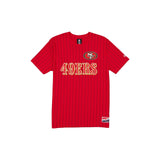 San Francisco 49ers Red & Gold New Era Throwback Pinstripe T-Shirt - New Era - 