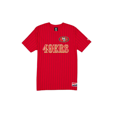San Francisco 49ers Red & Gold New Era Throwback Pinstripe T-Shirt - New Era - 