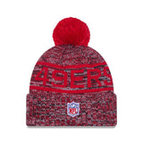 San Francisco 49ers Red/Gray Pom Knit Beanie - New Era - 