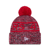 San Francisco 49ers Red/Gray Pom Knit Beanie - New Era - 