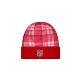 San Francisco 49ers Scarlet Plaid Statement Beanie Cuffed Knit Hat - New Era - 