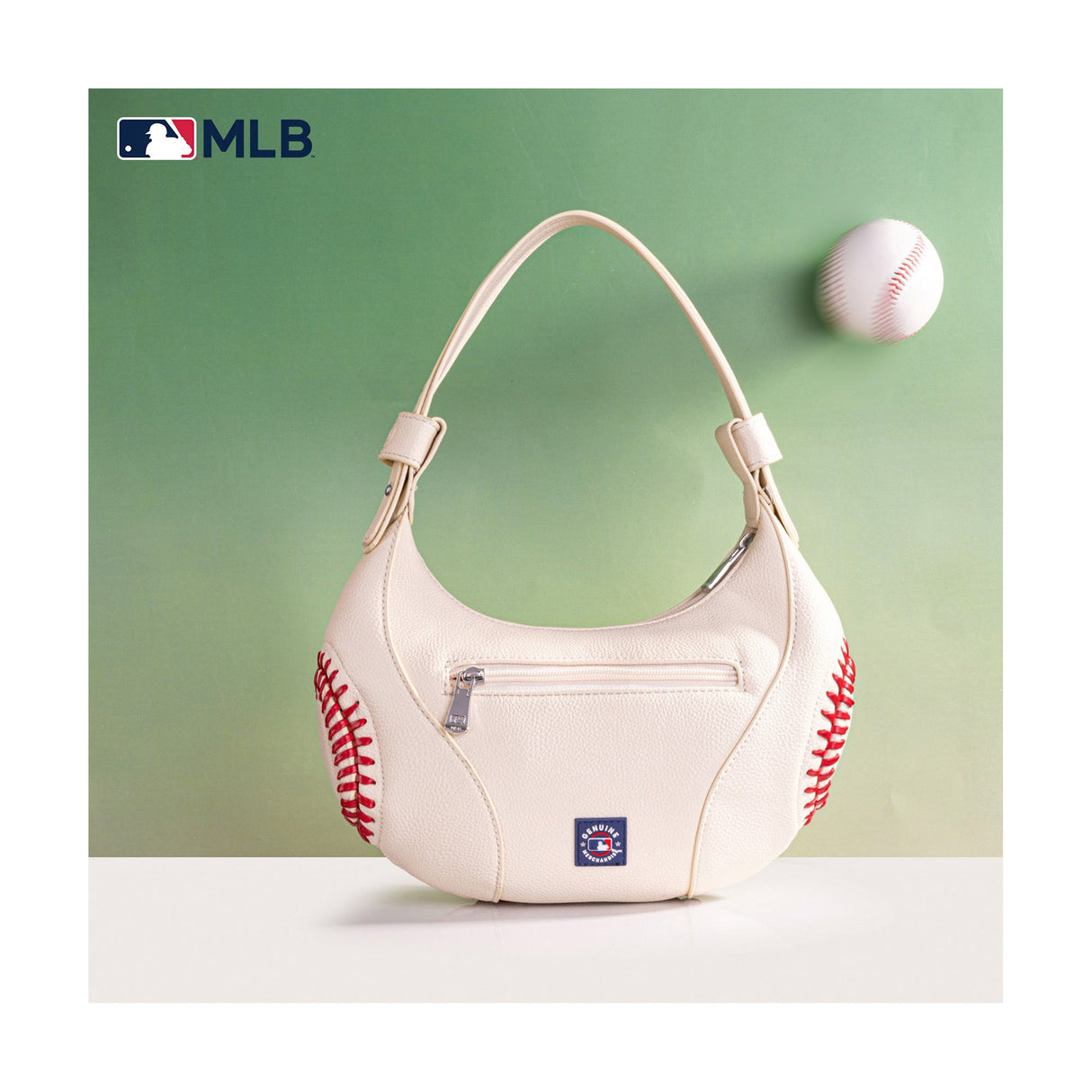 San Francisco Giants Baseball Stitch Beige Hobo Crossbody Bag - Montana West - 221102413