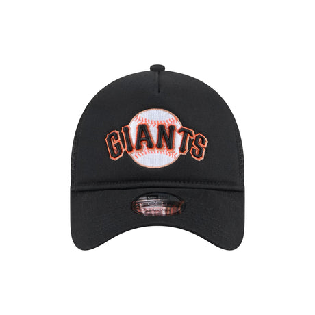 San Francisco Giants Black 9FORTY A-Frame Snapback Trucker Hat - New Era - 23013241303