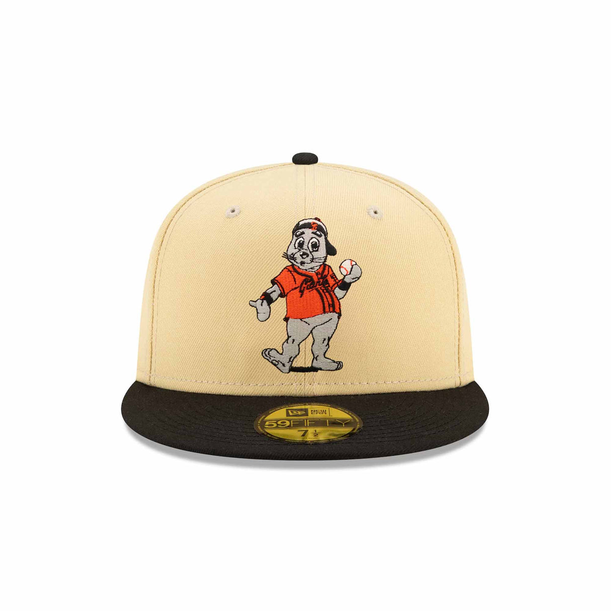 San Francisco Giants Mascot 50th Patch Cream & Black 59FIFTY Fitted Hat - New Era - 