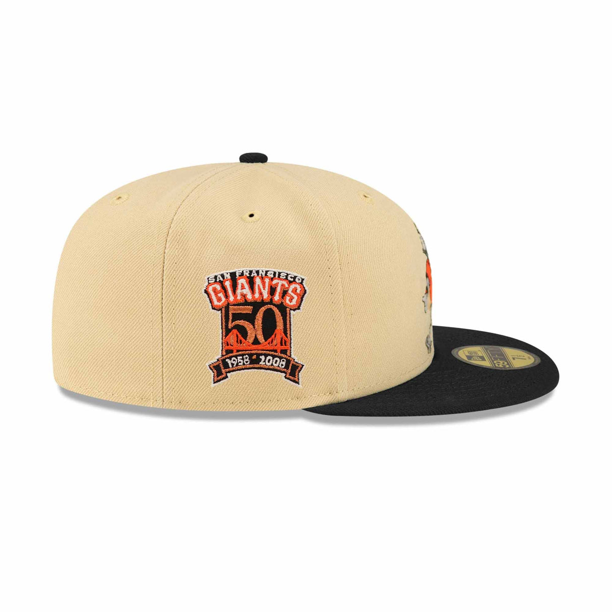 San Francisco Giants Mascot 50th Patch Cream & Black 59FIFTY Fitted Hat - New Era - 