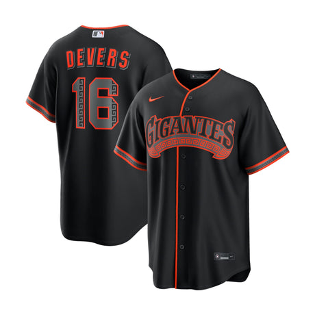 San Francisco Giants Rafael Devers 16 Black Alternate Replica Jersey - Nike - 235905413201