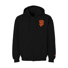 San Francisco Giants Script Black Full Zip Hoodie - New Era - 23410441301