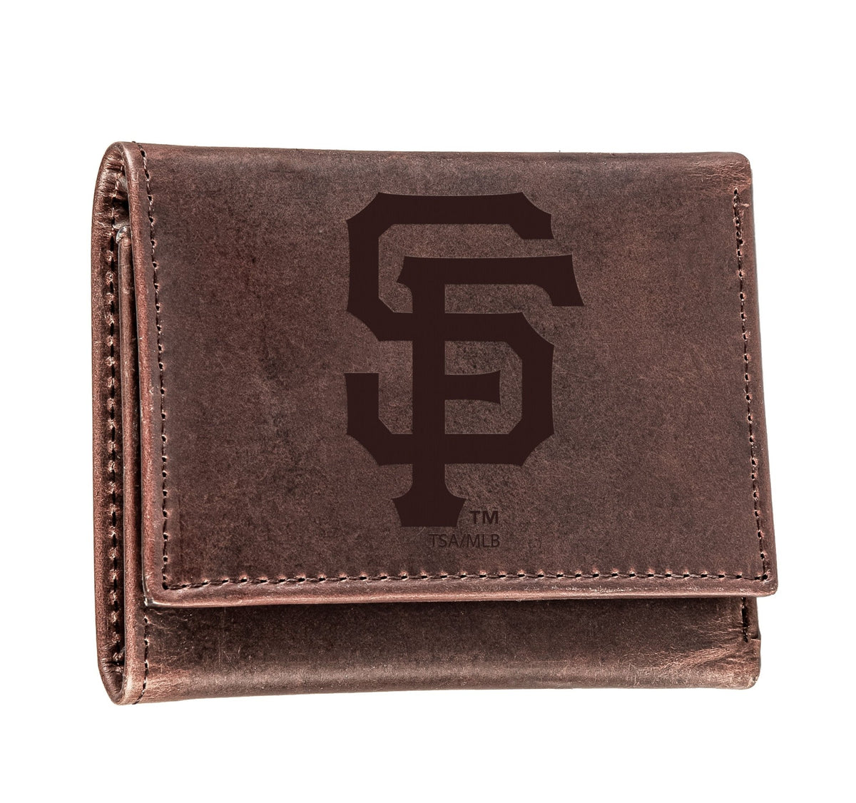 San Francisco Giants Tri-Fold Wallet Brown 100% Genuine Leather - EG Collective - 801946416425
