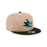 San Jose Sharks Tan & Black 59FIFTY Fitted Hat - New Era - 