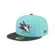 San Jose Sharks Teal Black 2 - Tone Turq 59FIFTY Fitted Hat - New Era - 230510332701