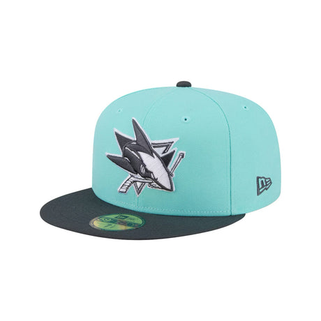 San Jose Sharks Teal Black 2 - Tone Turq 59FIFTY Fitted Hat - New Era - 230510332701