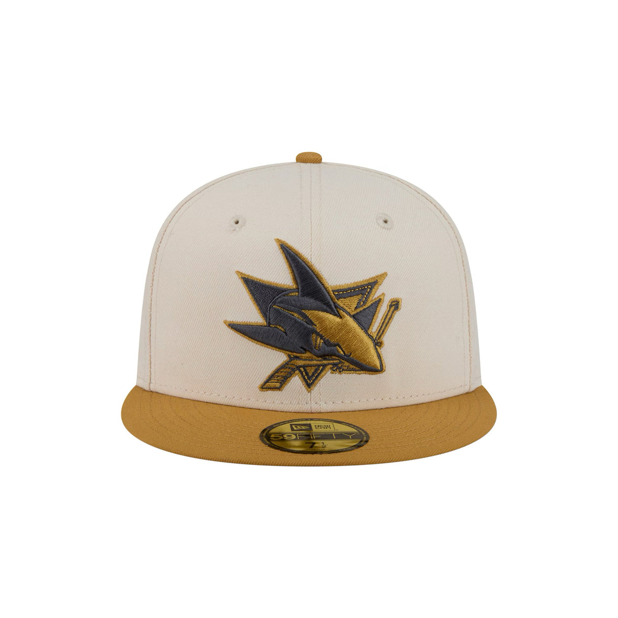 San Jose Sharks Two - Tone Cream Gold 59FIFTY Fitted Hat - New Era - 230510232701
