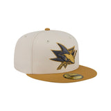 San Jose Sharks Two - Tone Cream Gold 59FIFTY Fitted Hat - New Era - 230510232701