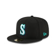 Seattle Mariners Black Aqua Shadow 59FIFTY Fitted Hat - New Era - 23863941512