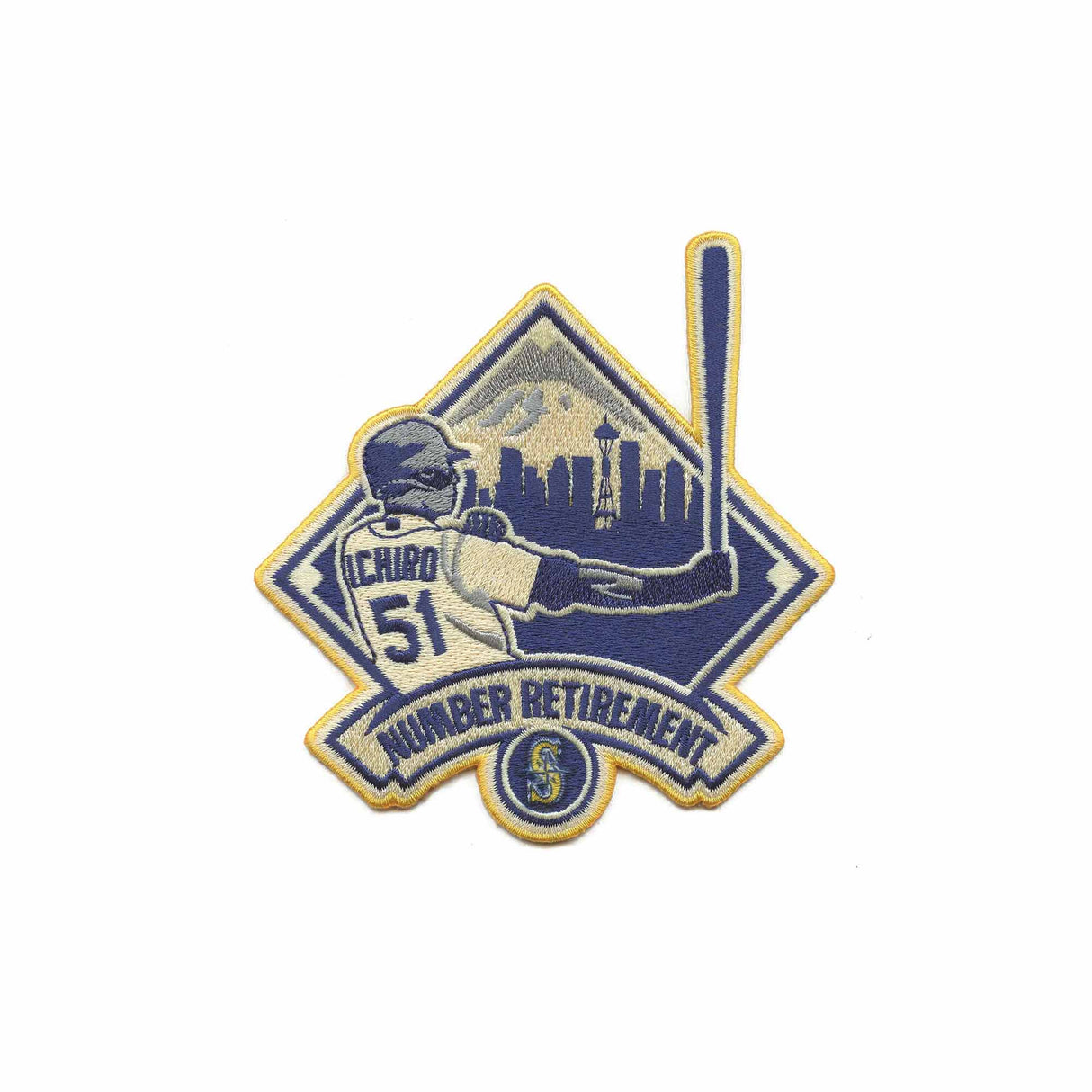 Seattle Mariners Ichiro 51 Number Retirement Embroidered Patch - The Emblem Source - 