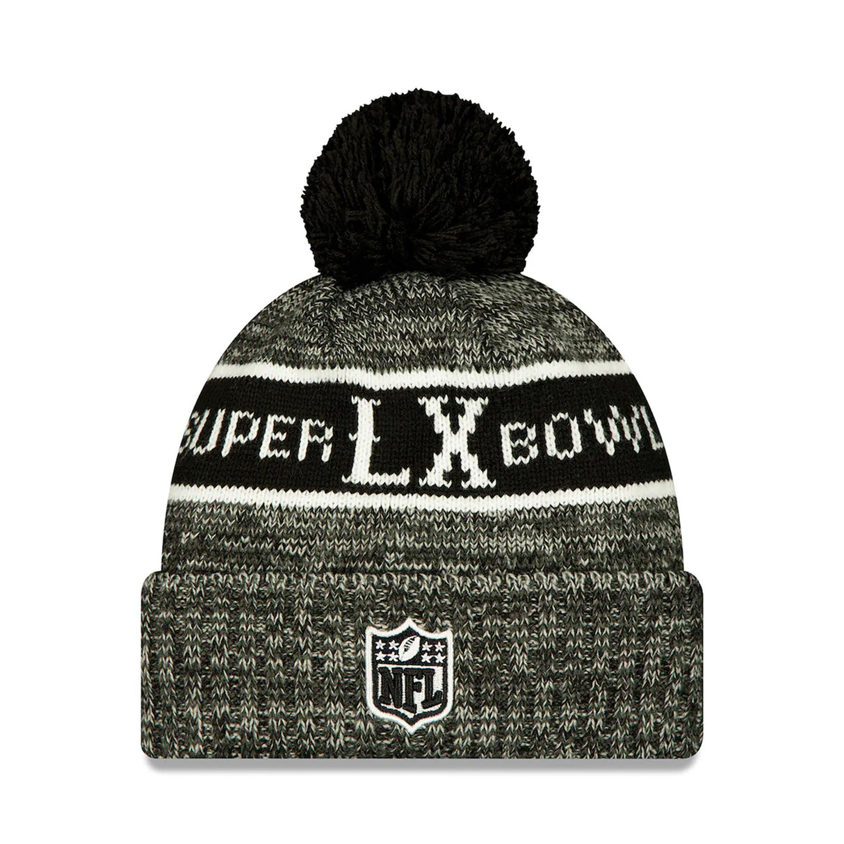 Seattle Seahawks Black Super Bowl LX Cuffed Knit Beanie with Pom - New Era - 36030212804